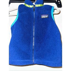 Patagonia Synchilla Vest Toddler Kids 12 - 18 Months Blue Fuzzy Vest Outdoor War